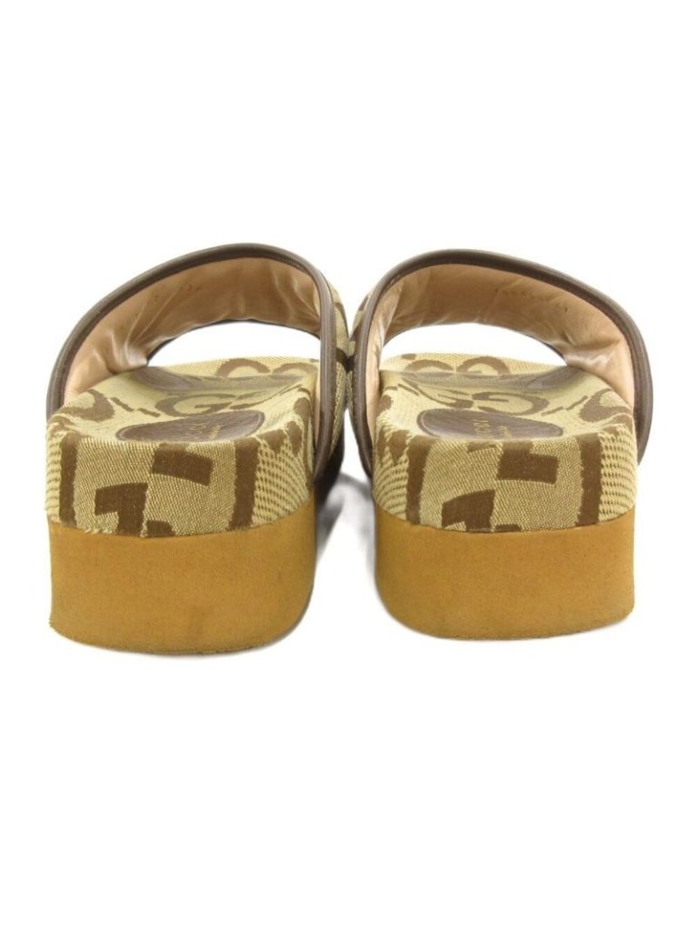 Gucci GG Canvas Slide Sandals Comfort 37 Brown JS AA GY19 - Picture 4 of 8